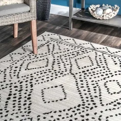 Gray Millie Dotted Trellis Area Rug, 9x12