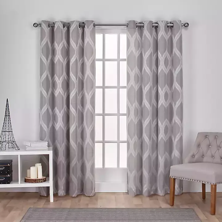 Gray Monte Curtain Panel Set, 108 in.