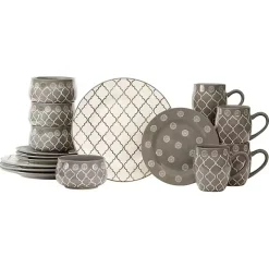 Gray Moroccan Mix 16-pc. Dinnerware Set