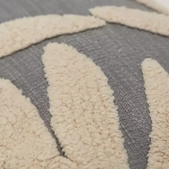 Gray Palm Lumbar Pillow