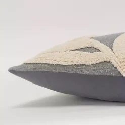 Gray Palm Lumbar Pillow