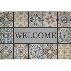 Gray Patina Tiles Welcome Estate Doormat