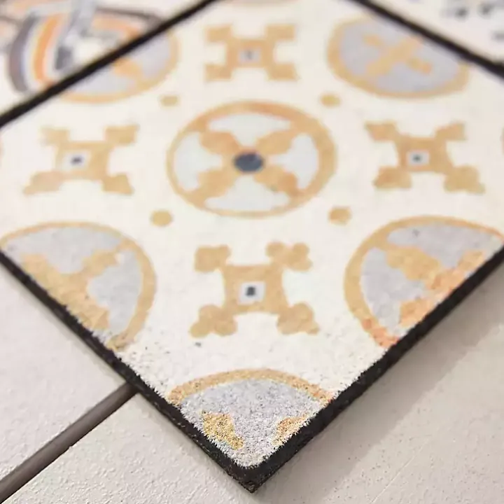 Gray Patina Tiles Welcome Estate Doormat