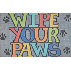Gray Paw Stitched Doormat