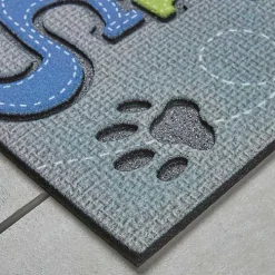 Gray Paw Stitched Doormat