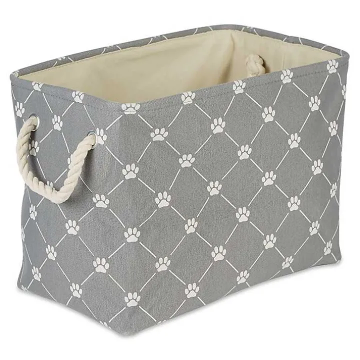Gray Paw Trellis Rectangle Basket, 16 in.