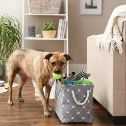 Gray Paw Trellis Rectangle Basket, 16 in.