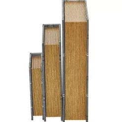 Gray Plaid Faux Leather Book Boxes, Set of 3