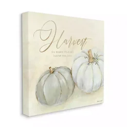 Gray Pumpkins Autumn Harvest Canvas Art Print
