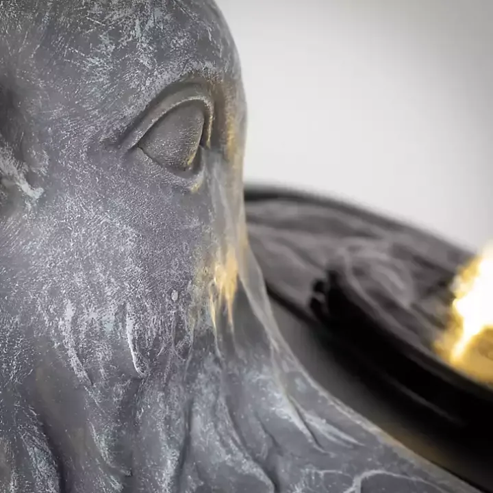 Gray Resin Bird Outdoor Fountain