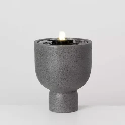 Gray Resin Pedestal Outdoor Fountain, 13 in.