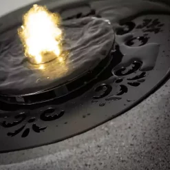 Gray Resin Pedestal Outdoor Fountain, 13 in.