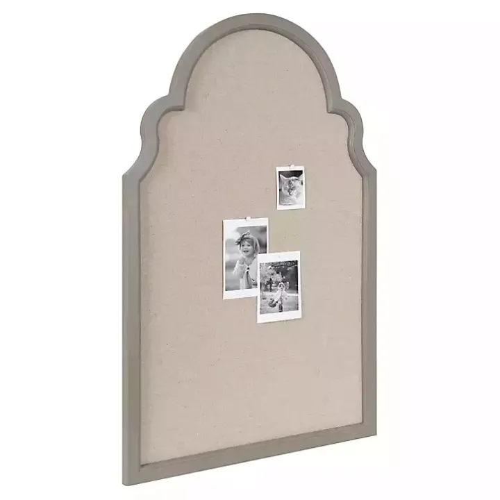 Gray Scalloped Arch Fabric Pinboard