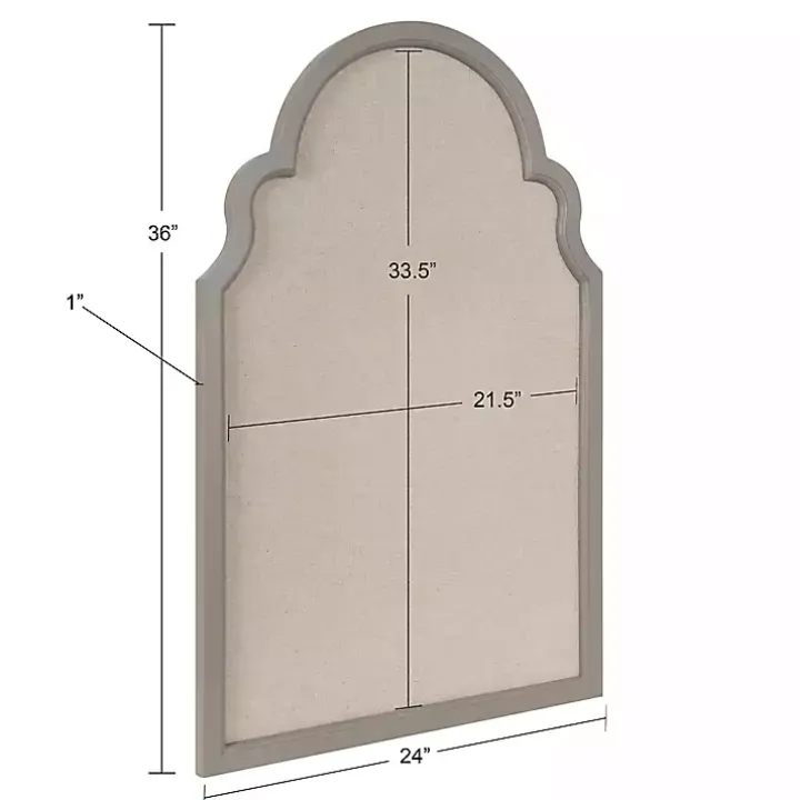 Gray Scalloped Arch Fabric Pinboard
