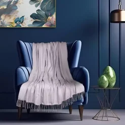 Gray Simple Chevron Tassel Throw