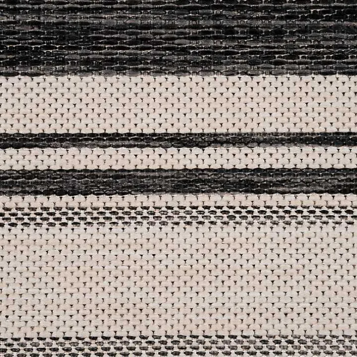 Gray Striped Border Outdoor Area Rug, 7x9