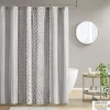 Gray Textured Chenille Shower Curtain