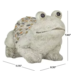 Gray Textured Frog Statue