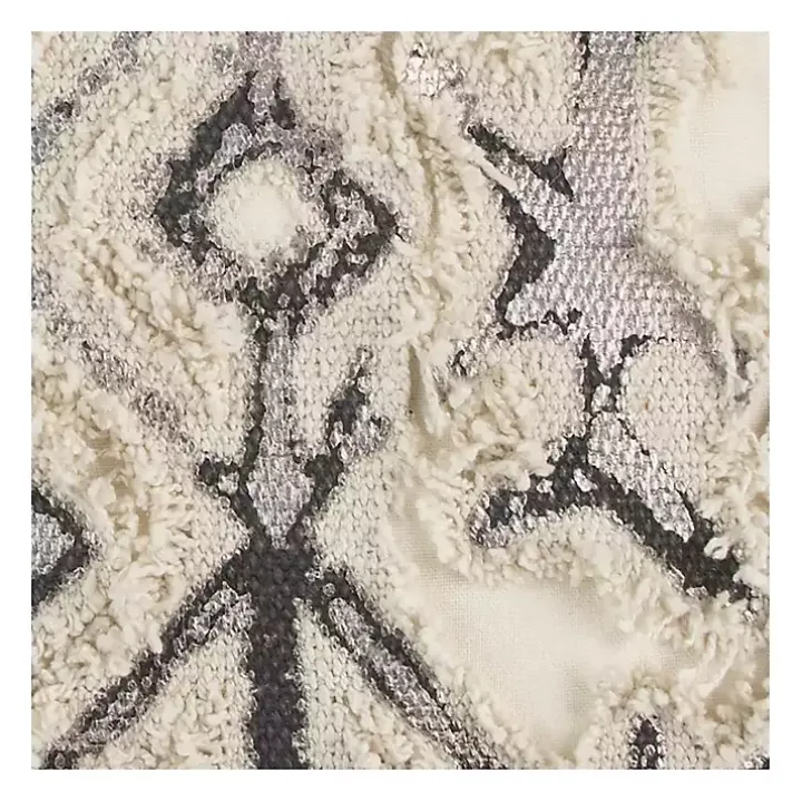 Gray Textured Geometric Pillow