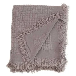 Gray Waffle Weave Throw Blanket