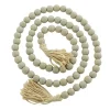 Gray Wood Beads Cream Tassel Garland