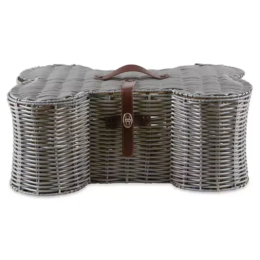 Gray Woven Bone Shaped Basket, 21 in.