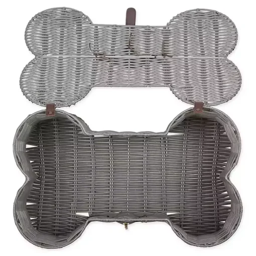 Gray Woven Bone Shaped Basket, 21 in.