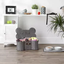 Gray Woven Bone Shaped Basket, 17 in.