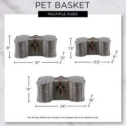 Gray Woven Bone Shaped Basket, 24 in.