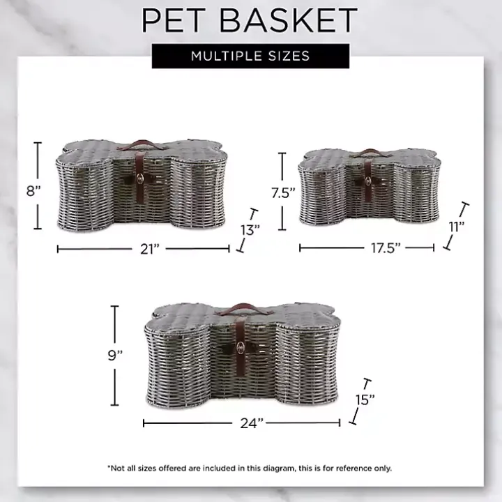 Gray Woven Bone Shaped Basket, 24 in.