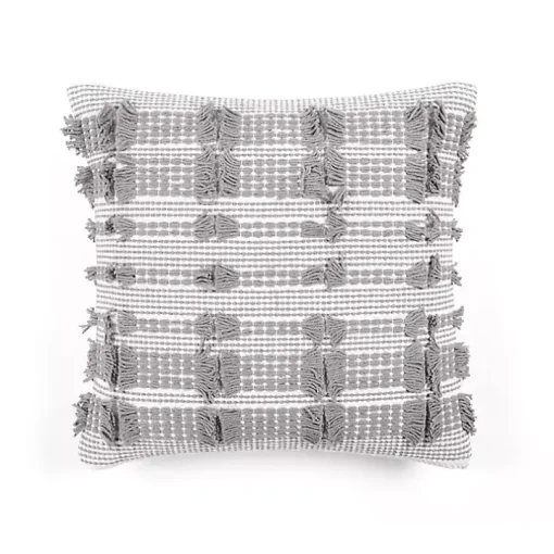 Gray Woven Frill Pillow
