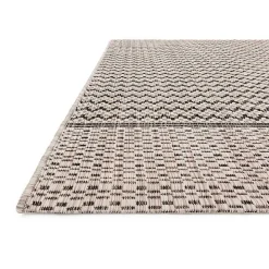Gray Zig Zag Stripe Outdoor Area Rug, 5x7