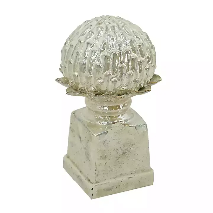 Graywash Artichoke Stoneware Statue