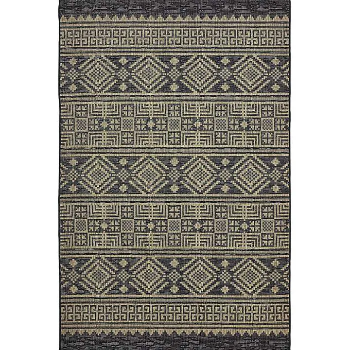 Greek Key Sun Shower Outdoor Area Rug, 7x9