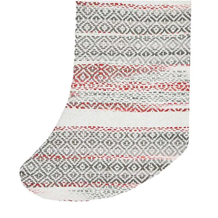 Green & Red Patterned Stripe II Stocking