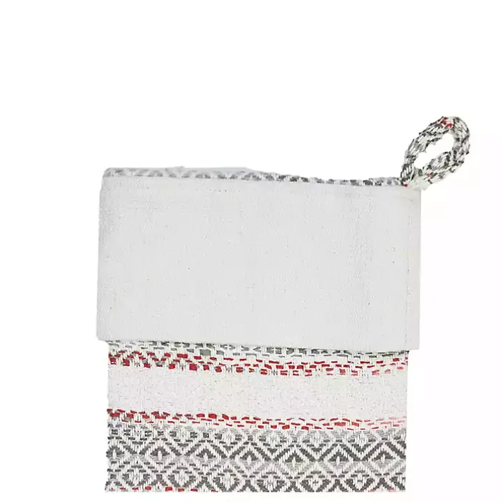 Green & Red Patterned Stripe II Stocking