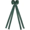 Green and Black Plaid Bow Christmas Tree Topper