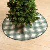 Green and Tan Plaid Christmas Tree Skirt
