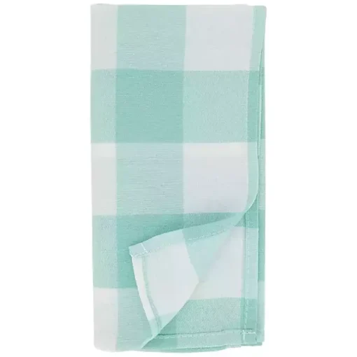 Green and White Buffalo Plaid Napkins, Set of 4