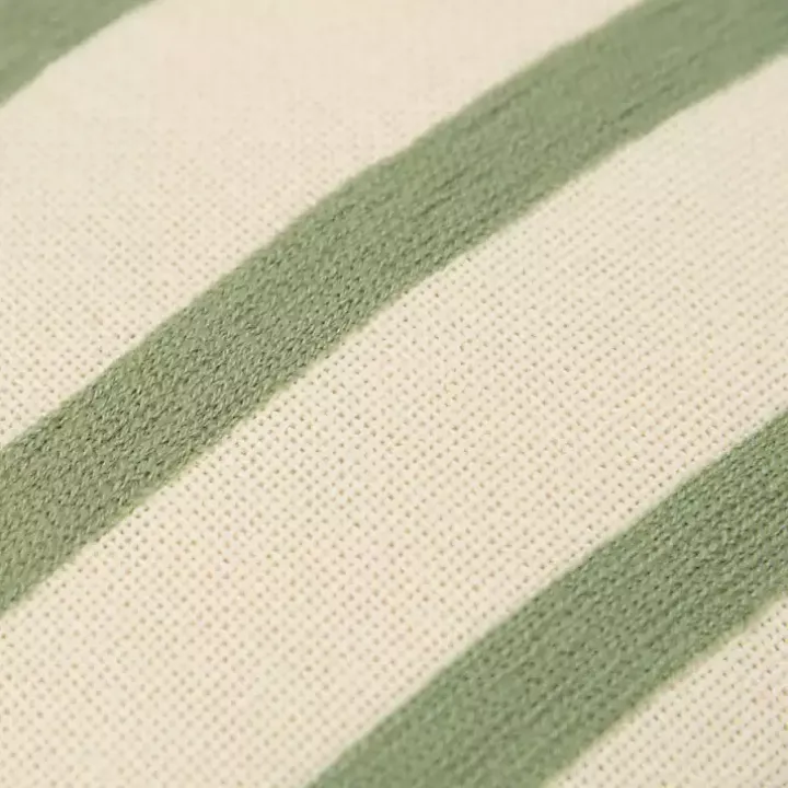 Green Asymmetrical Linear Throw Pillow