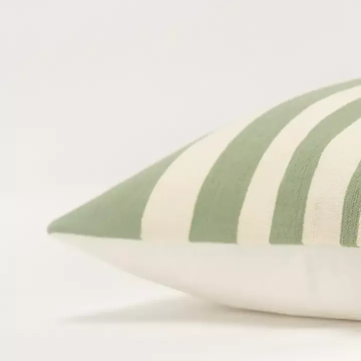 Green Asymmetrical Linear Throw Pillow
