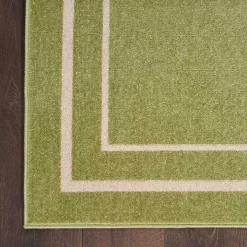 Green Bordered Indoor/Outdoor Area Rug, 6x9