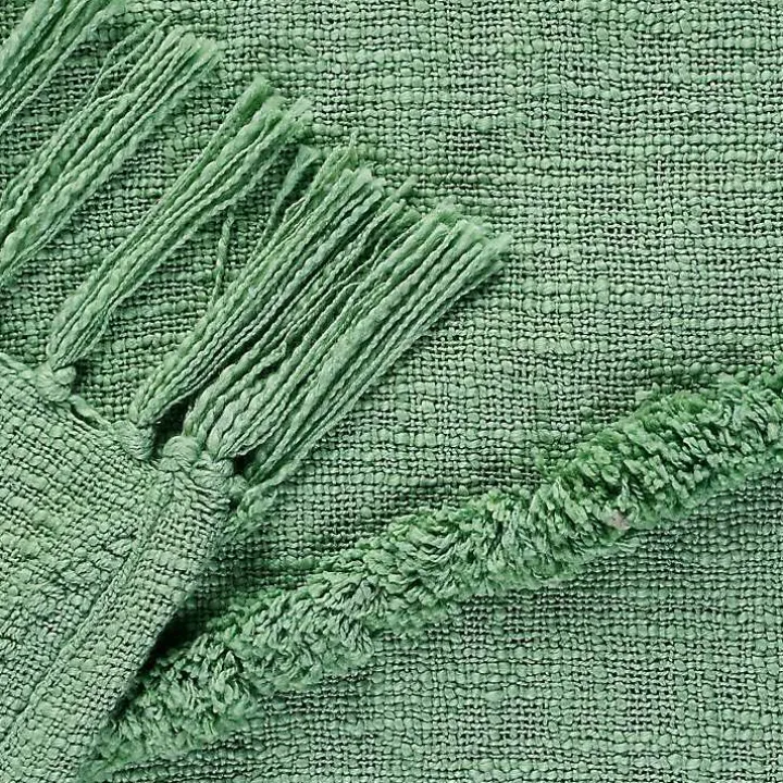 Green Diamond Tufted Cotton Throw