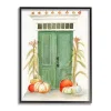 Green Doors and Pumpkins Framed Giclee Art Print