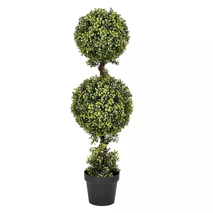 Green Double Ball Boxwood Potted Topiary