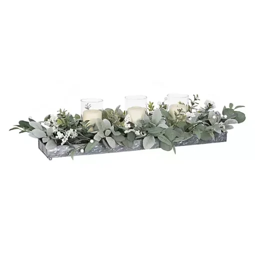 Green Eucalyptus Galvanized Centerpiece