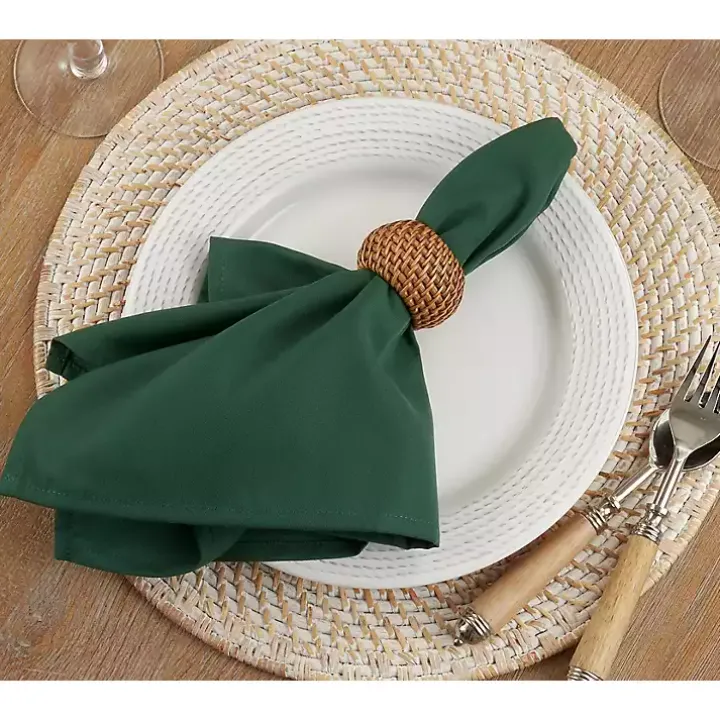 Green Everyday Polyester Cloth Napkins, Set of 12