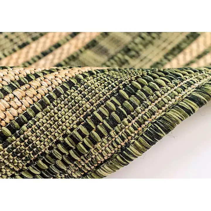 Green Framed Border Outdoor Area Rug, 7x9