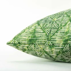 Green Geometric Diamonds Outdoor Pillow, 22 in.