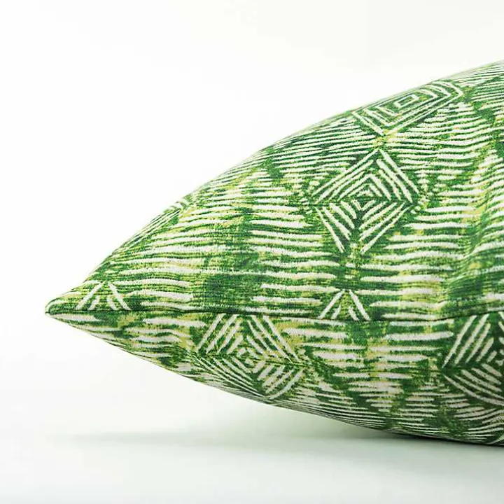 Green Geometric Diamonds Outdoor Pillow, 22 in.